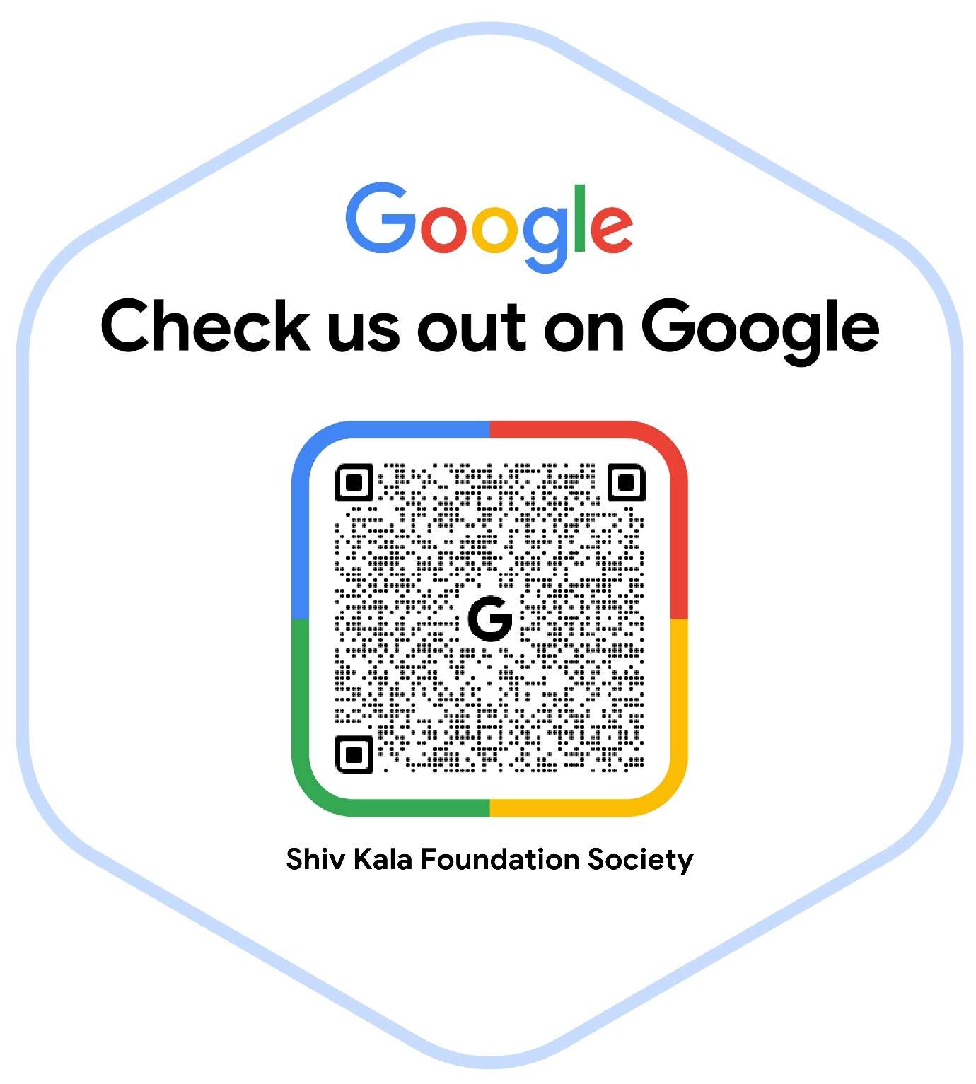 Google review QR page for Shiv Kala Foundation Society